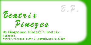 beatrix pinczes business card